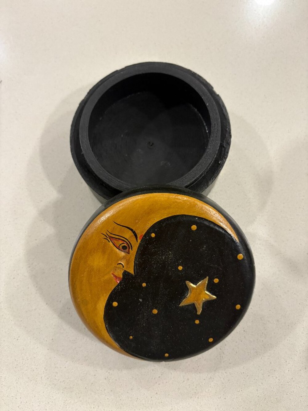 WOMENS MOON JEWERLY BOX - WOODEN VINTAGE